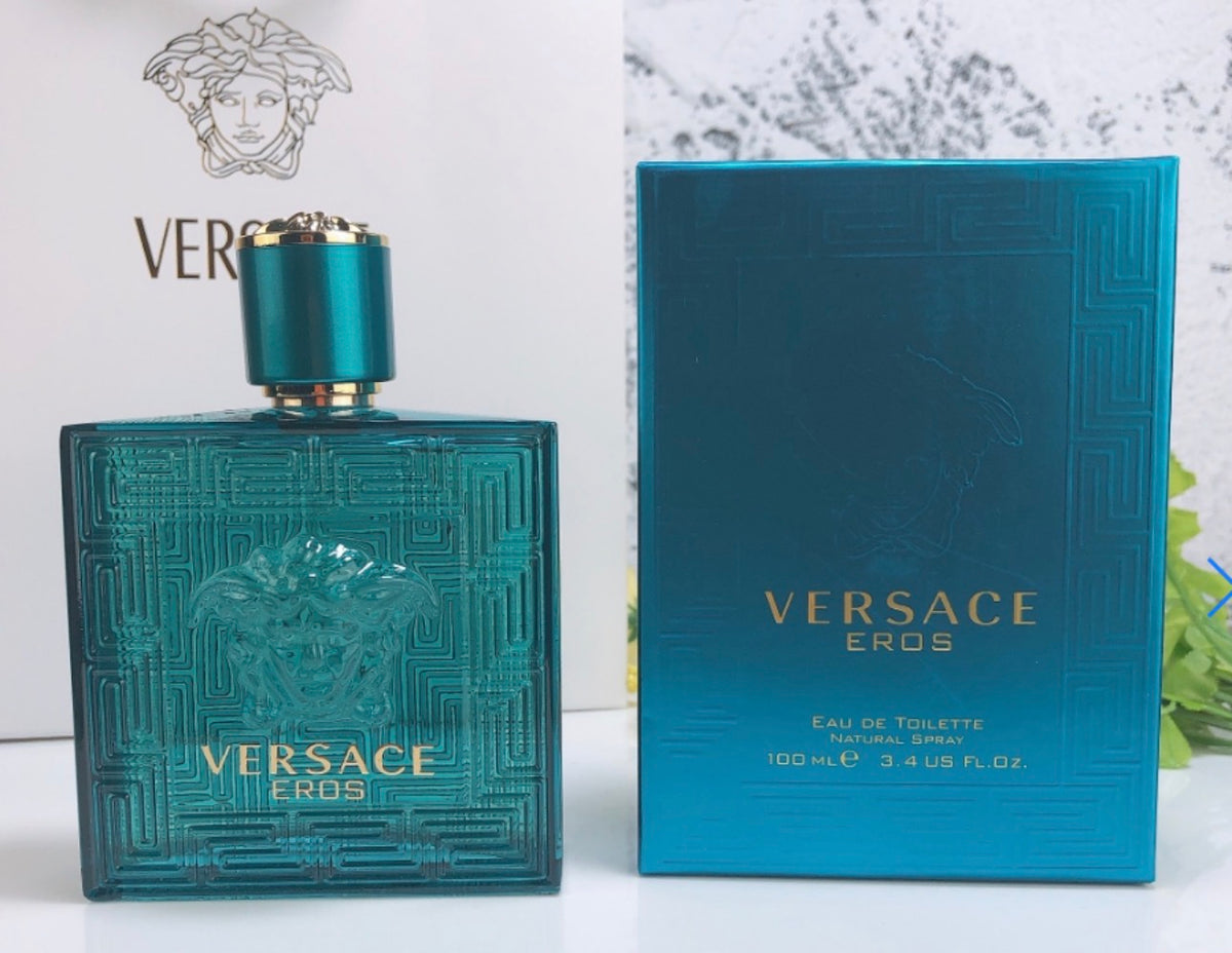Versace Eros Eau de Toilette – 100 mL bottle and box